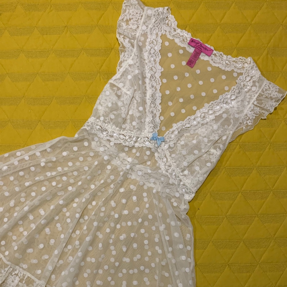 Betsey Johnson polka dot babydoll lingerie